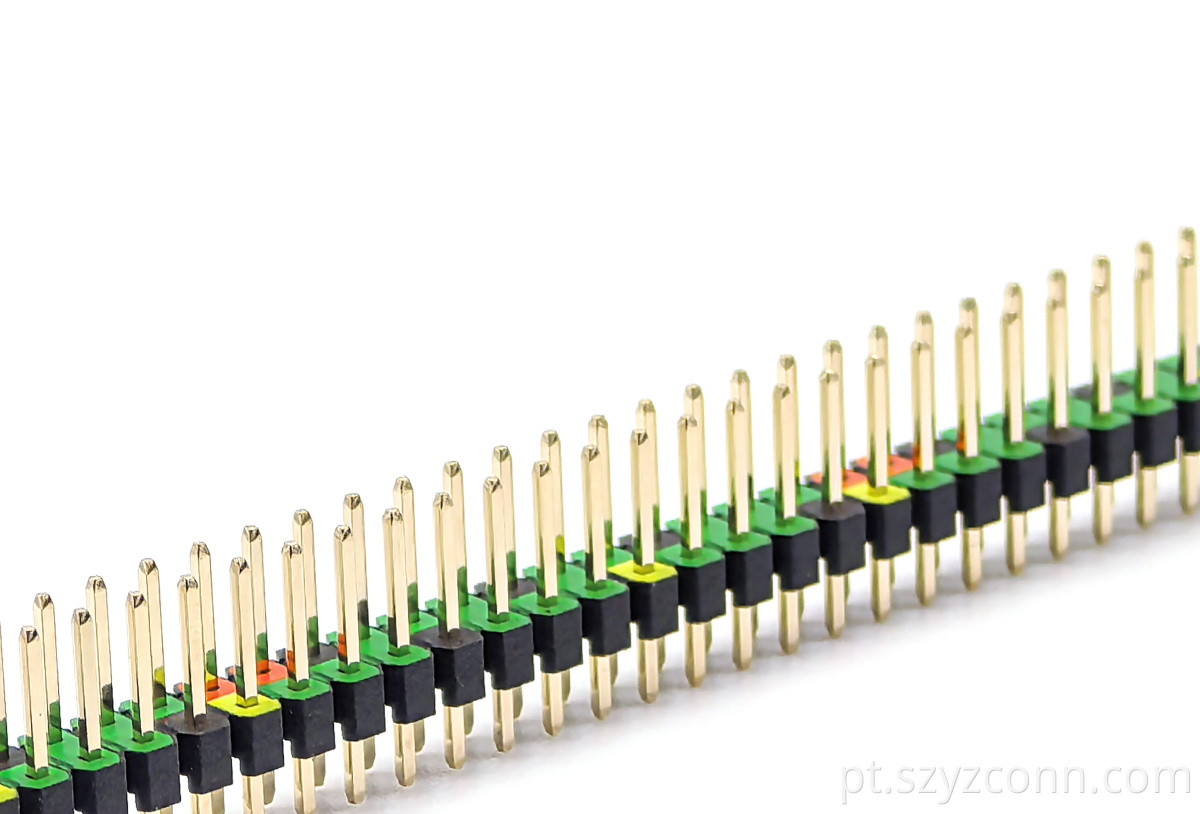 2.54mm Pitch Colored Pin Header Connector Dual Row Straight SQ0.64mm H:2.5mm 2*40P